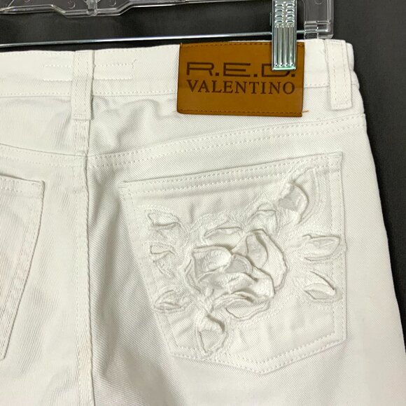 RED Valentino White Straight Leg Mid-Rise Jeans Sz 28 - Picture 4 of 16